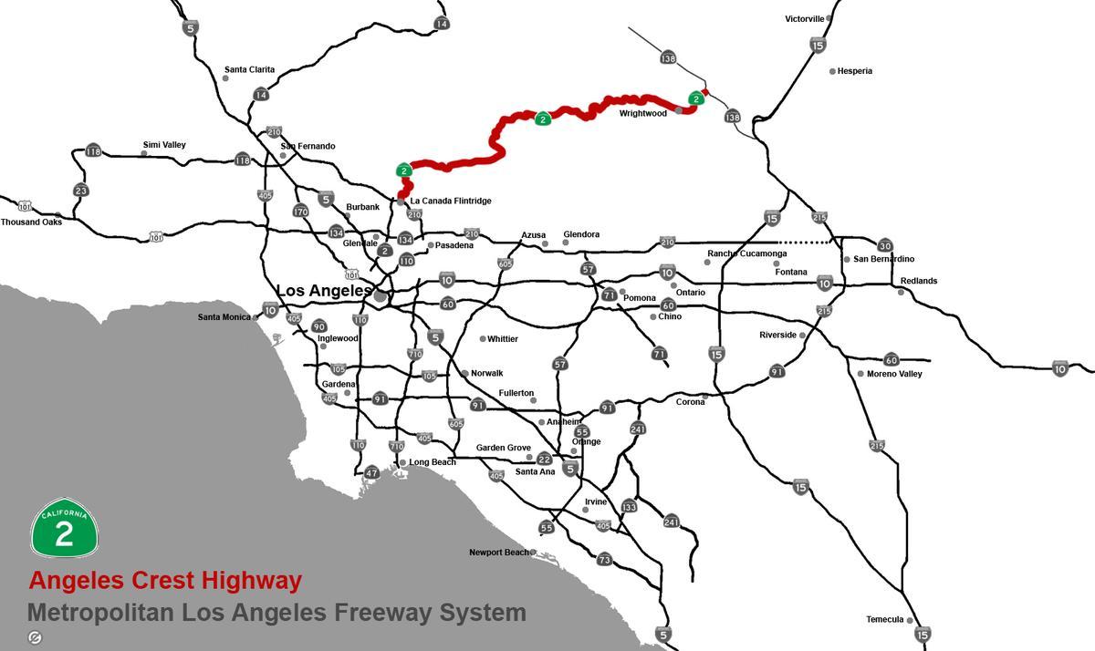 mapa drogi chochoł Angeles 