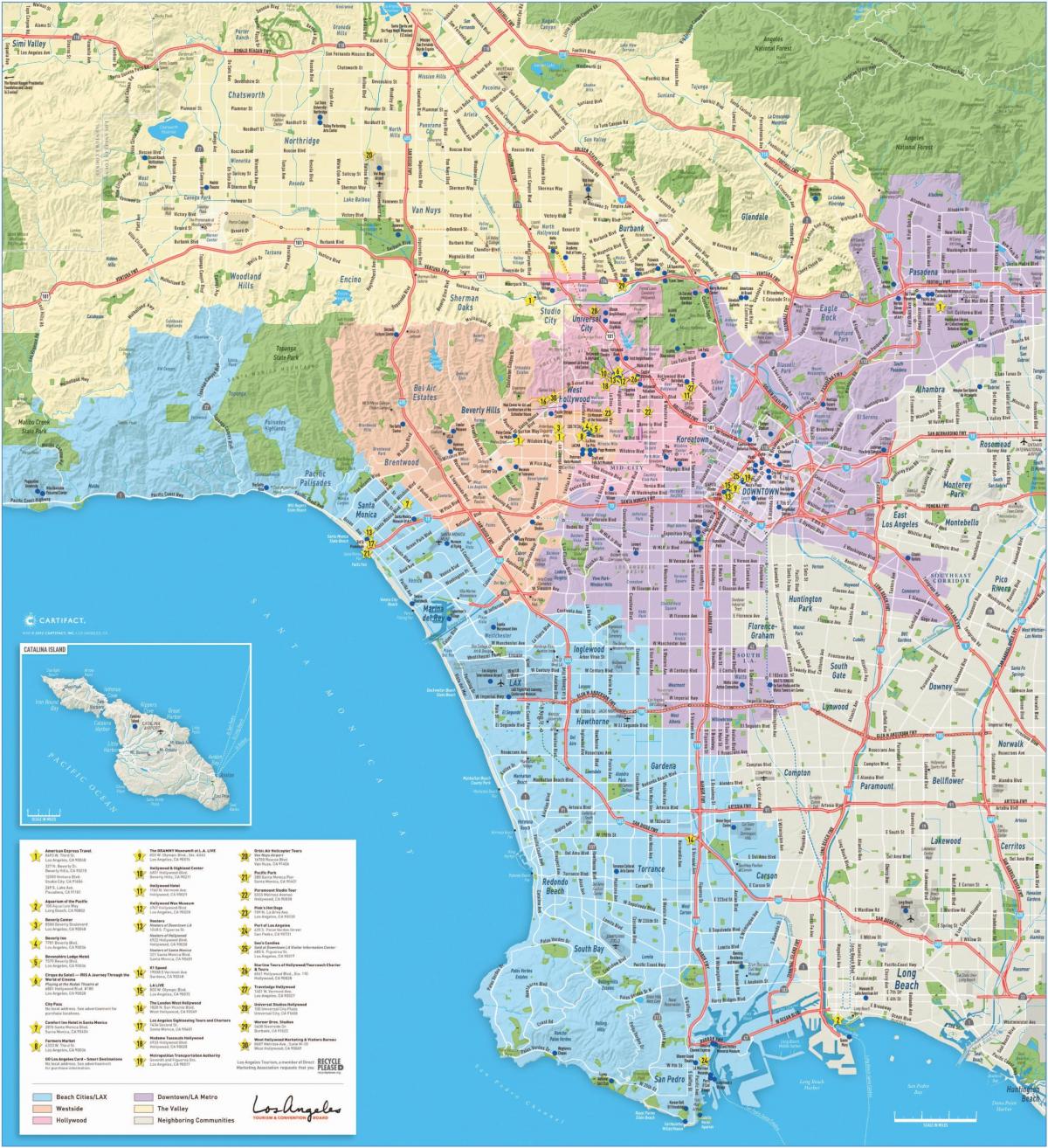 mapa duża mapa Los Angeles