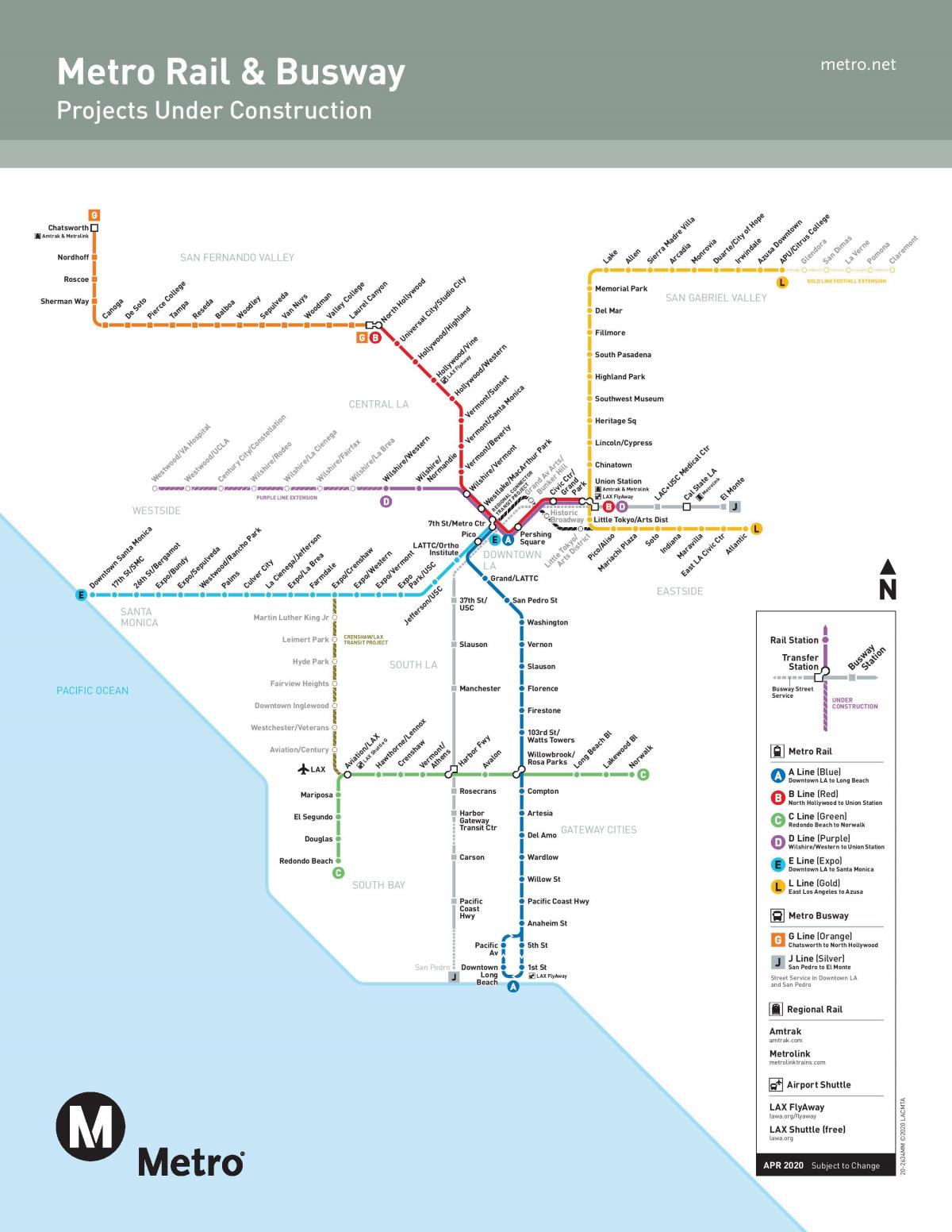 mapę La-rozbudowa metra 