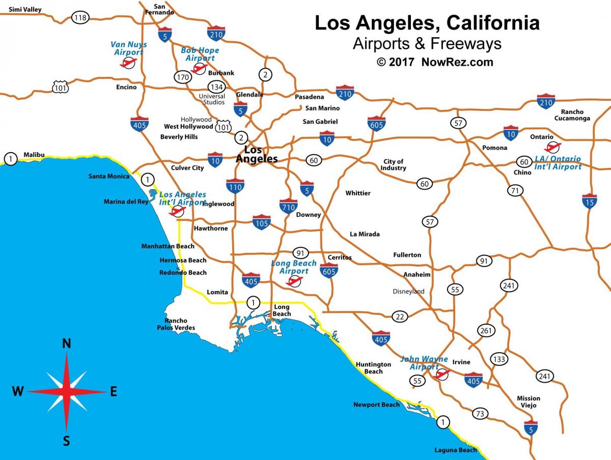 Los Angeles mapa autostrad