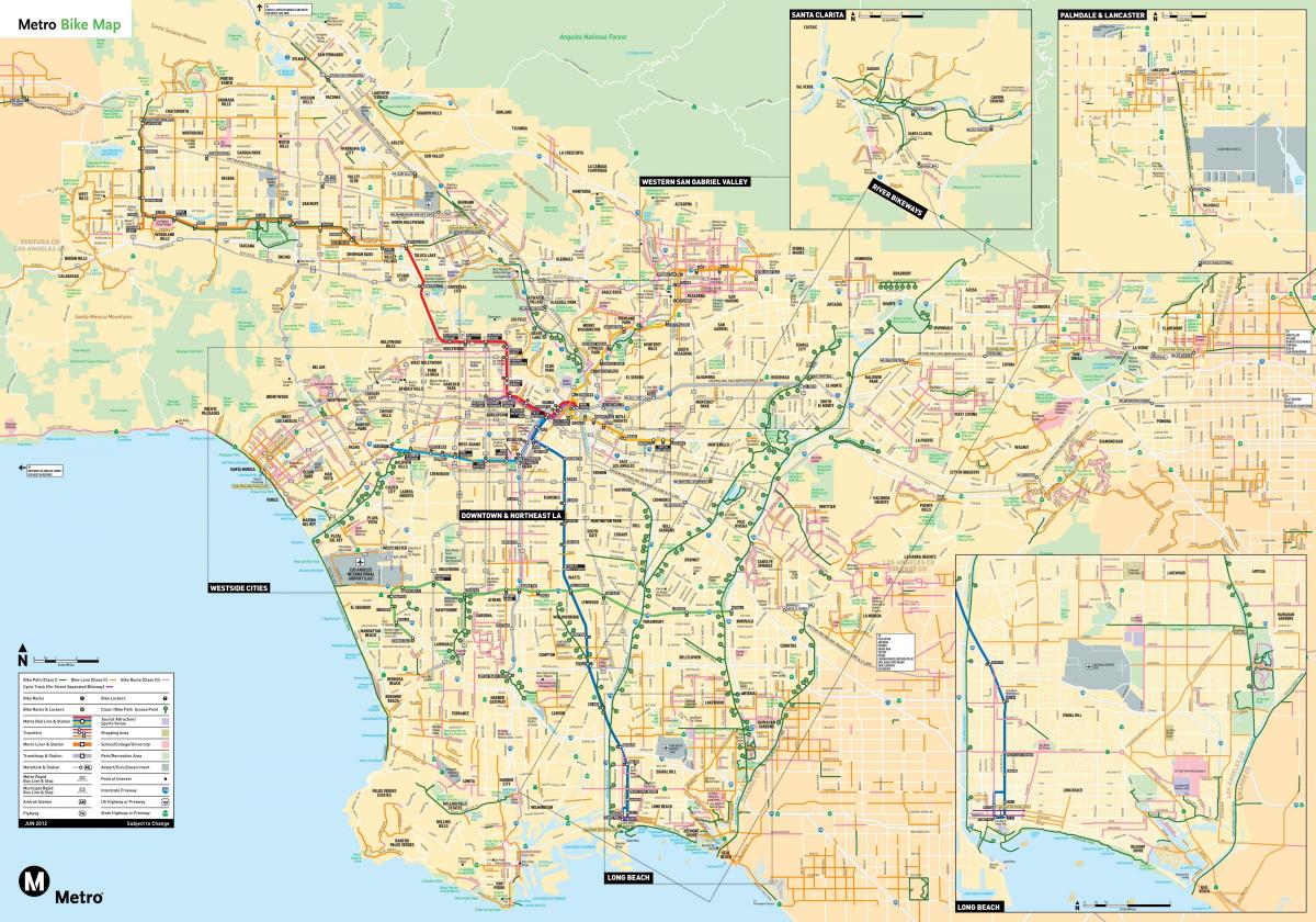 Los Angeles roweru mapie