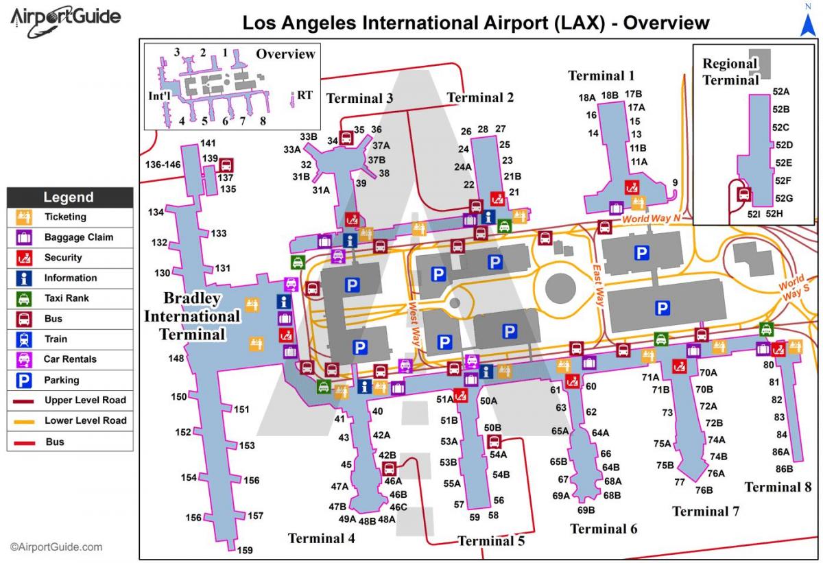 Lotnisko Los Angeles mapie