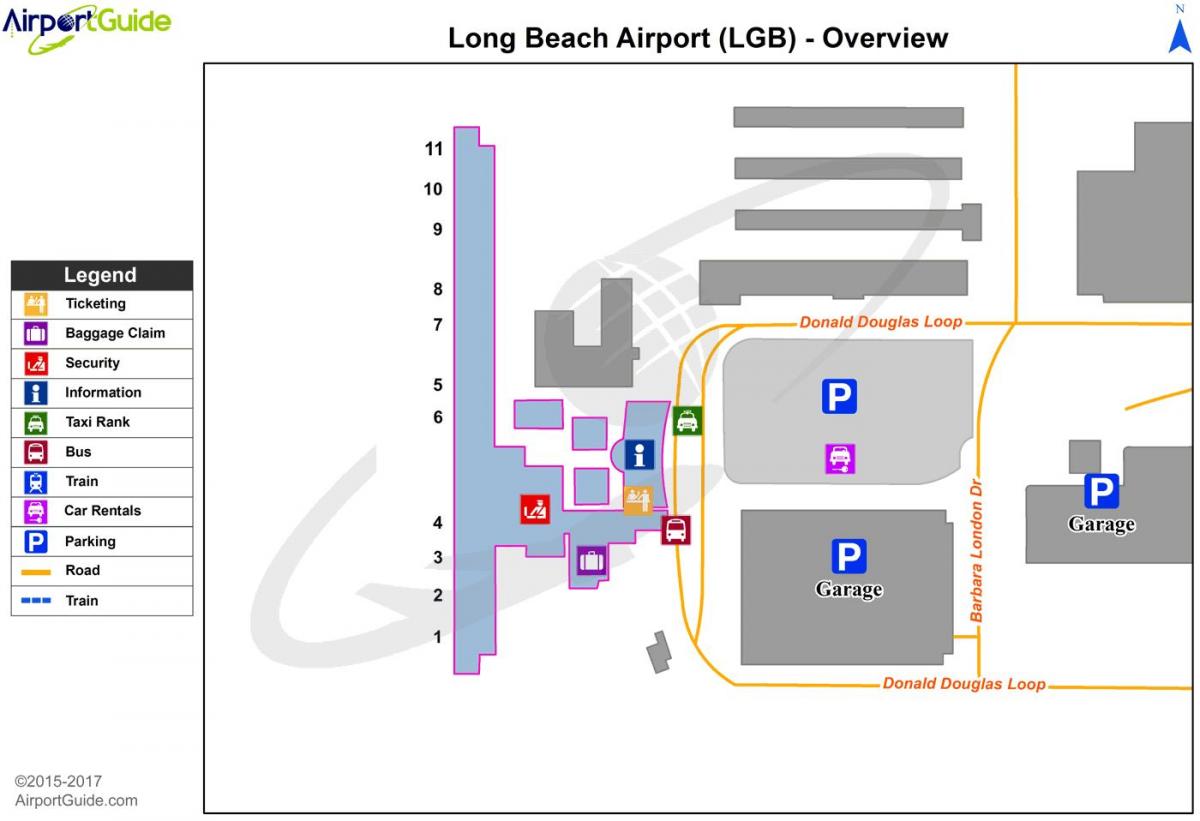 mapa lotnisko Long Beach