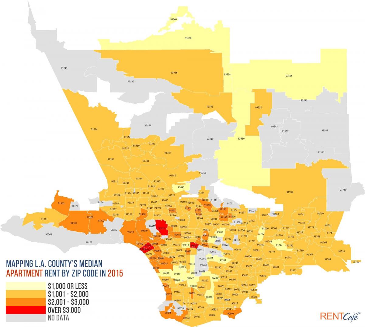 Los Angeles indeks mapa