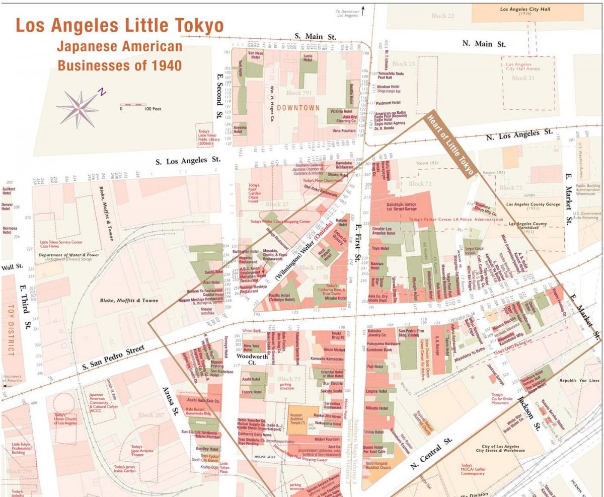 mapa mały Tokio Los Angeles