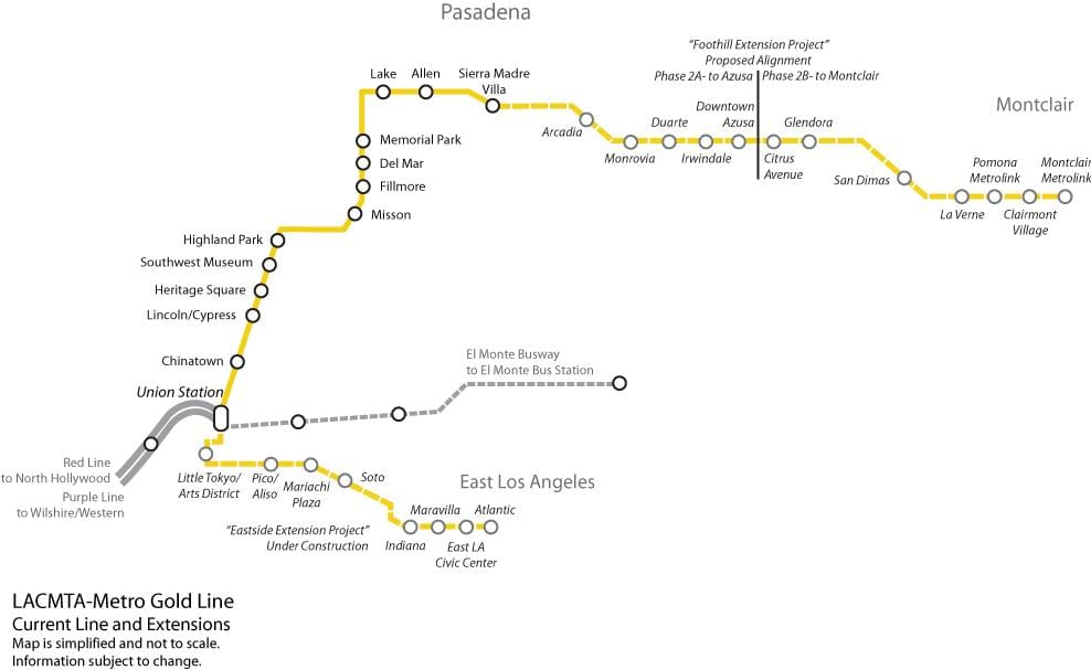 Metra La linia Złota mapie