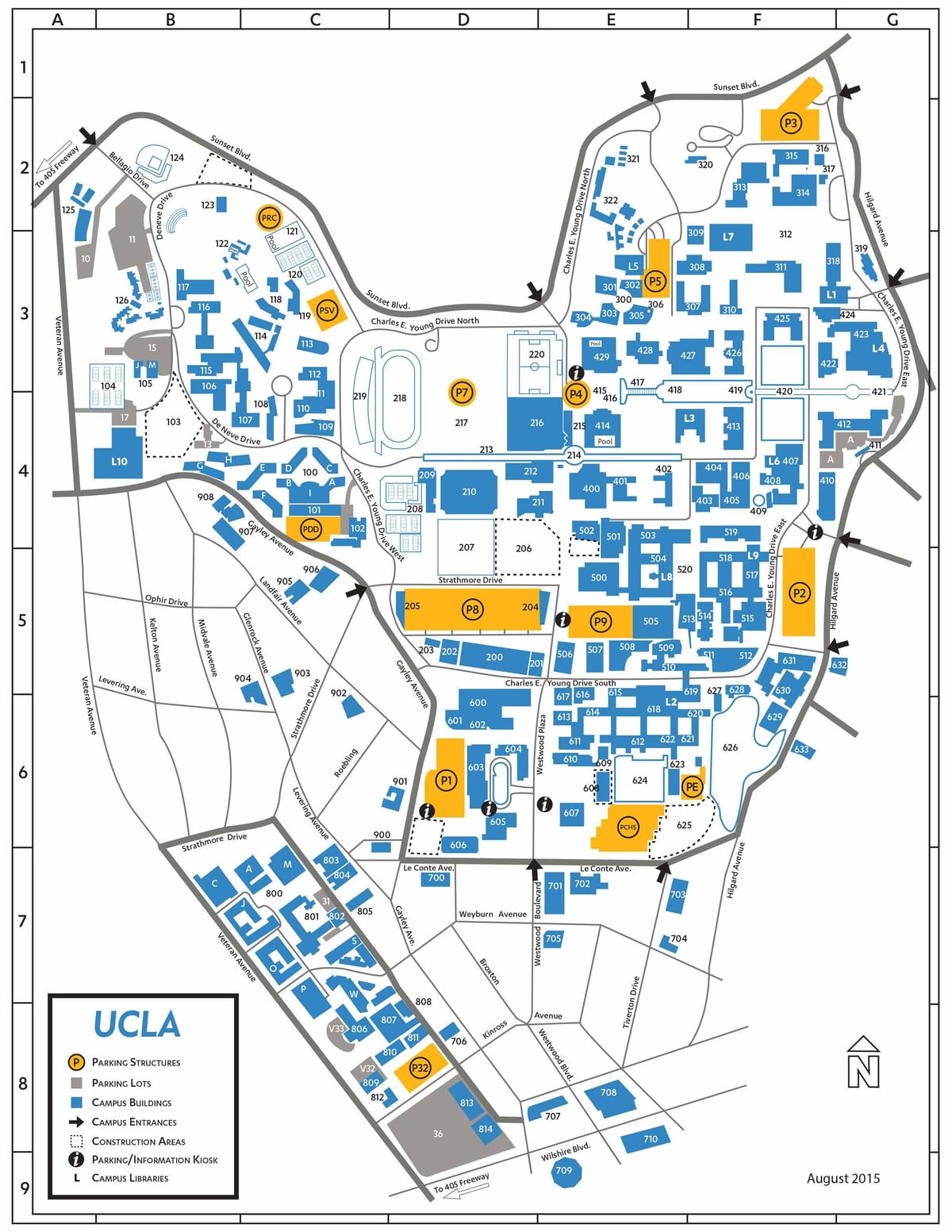 mapa УКЛА parking