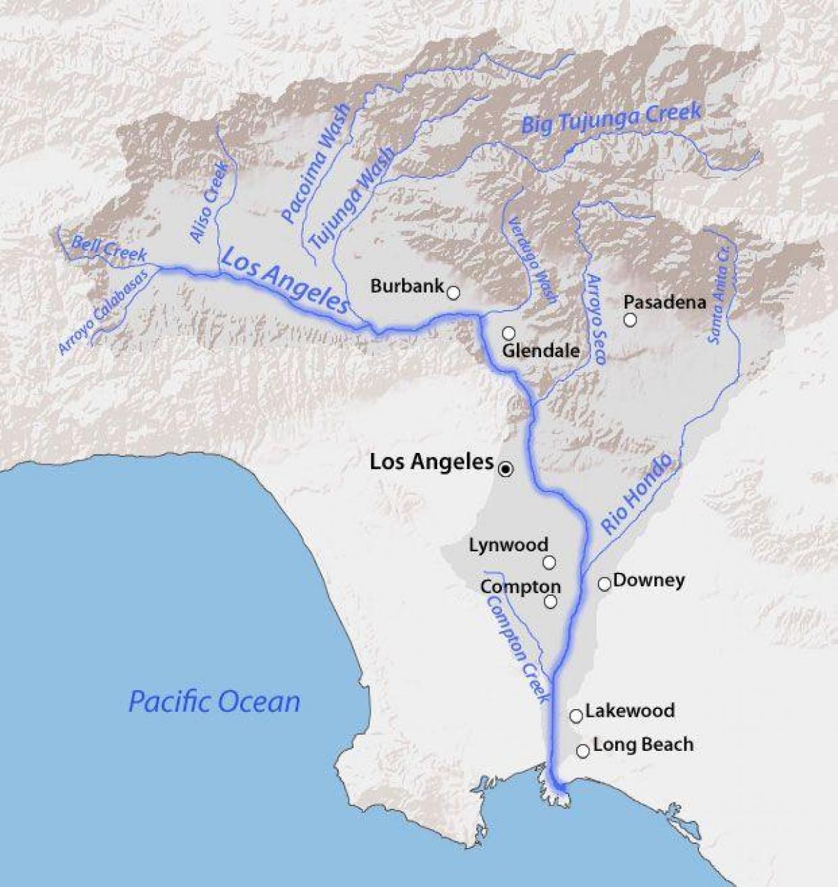 Rzeka Los Angeles mapę