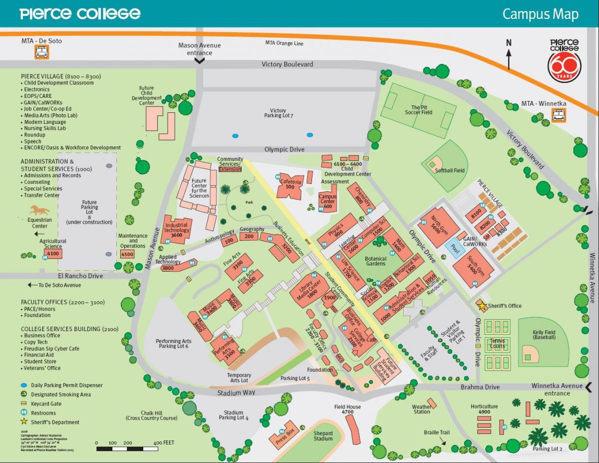 mapa Pierce college 