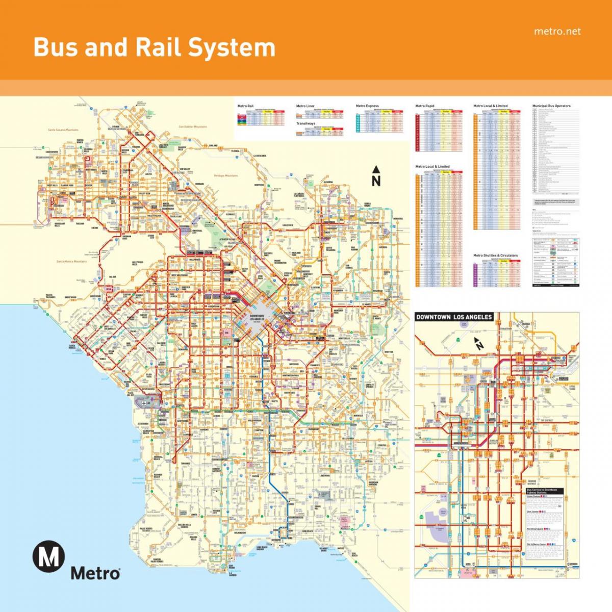 Los Angeles tranzytowej mapie