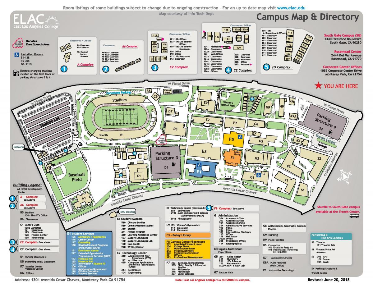 wschodni kampus Los Angeles college na mapie
