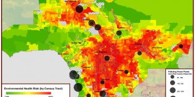 Mapa Los Angeles jakości powietrza 