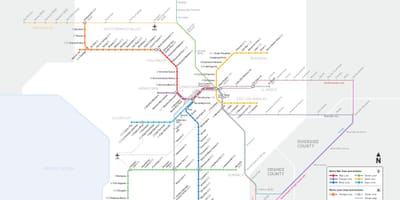 Mapa metra w Los Angeles