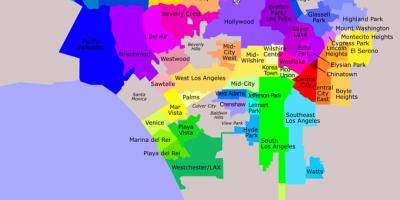 Los Angeles obszary mapie