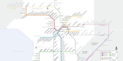 Mapa metra w Los Angeles