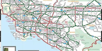 Mapa Los Angeles drodze