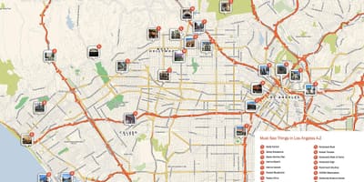 Mapa Los Angeles zabytki