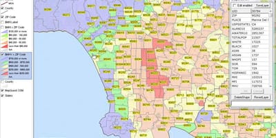 Los Angeles indeks mapa