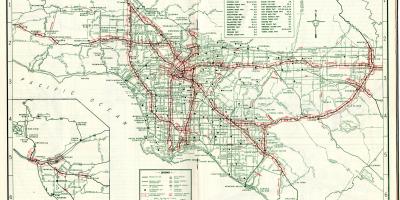 Mapa Los Angeles na mapie 1940