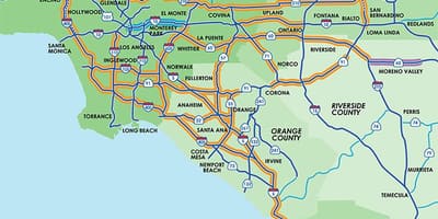 Los Angeles autostrady pasa автопулов mapie
