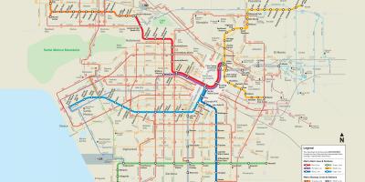 Los Angeles transportu publicznego mapie