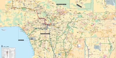 Los Angeles mapa ścieżka rowerowa 