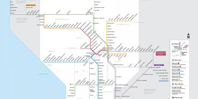 Metra w Los Angeles kolejowych mapie