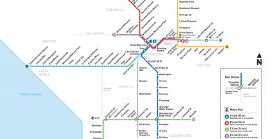 Mapa metra w Los Angeles