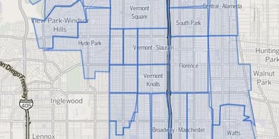 Mapa Południowej Los Angeles 