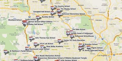 Mapa szkół średnich w Los Angeles 